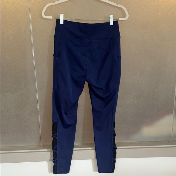 Navy Blue Leggings with Black Accents - Picture 2 of 6